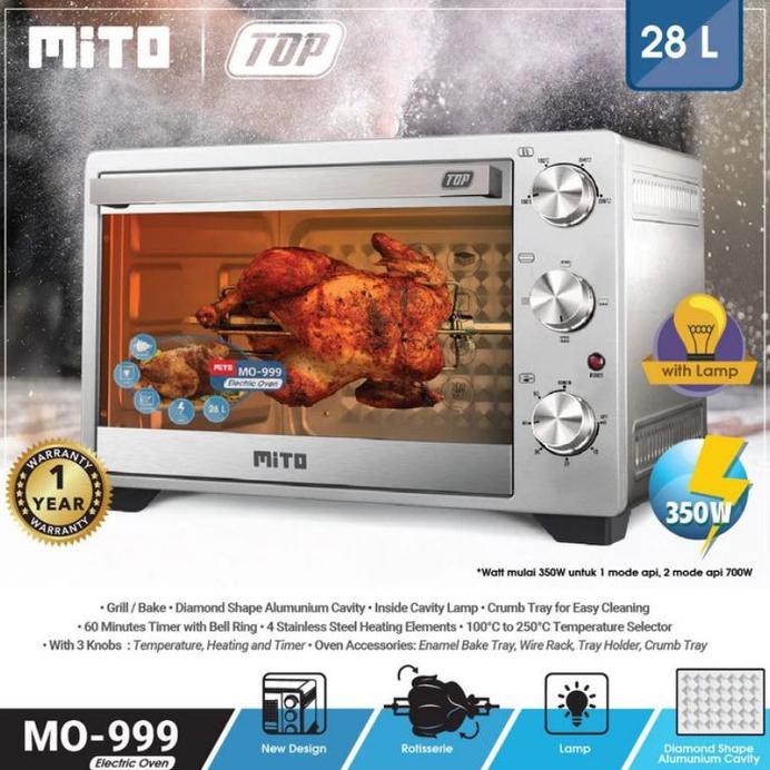 MITO OVEN LISTRIK MO-999 28 L TERLENGKAP