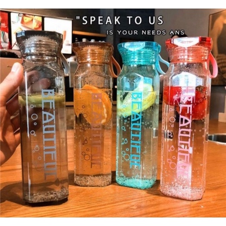 NEW BOTOL MINUM KACA BEAUTIFUL 500ML TAKASIMURA STORE
