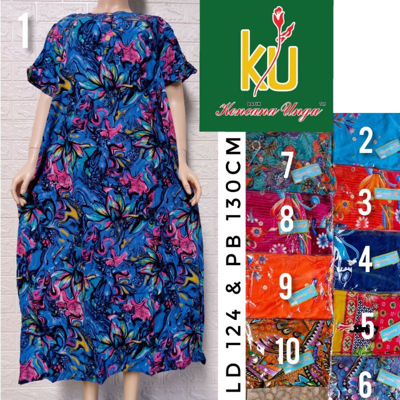  Batik  Kencana Ungu  Label Biru Original Longdress Tangan 