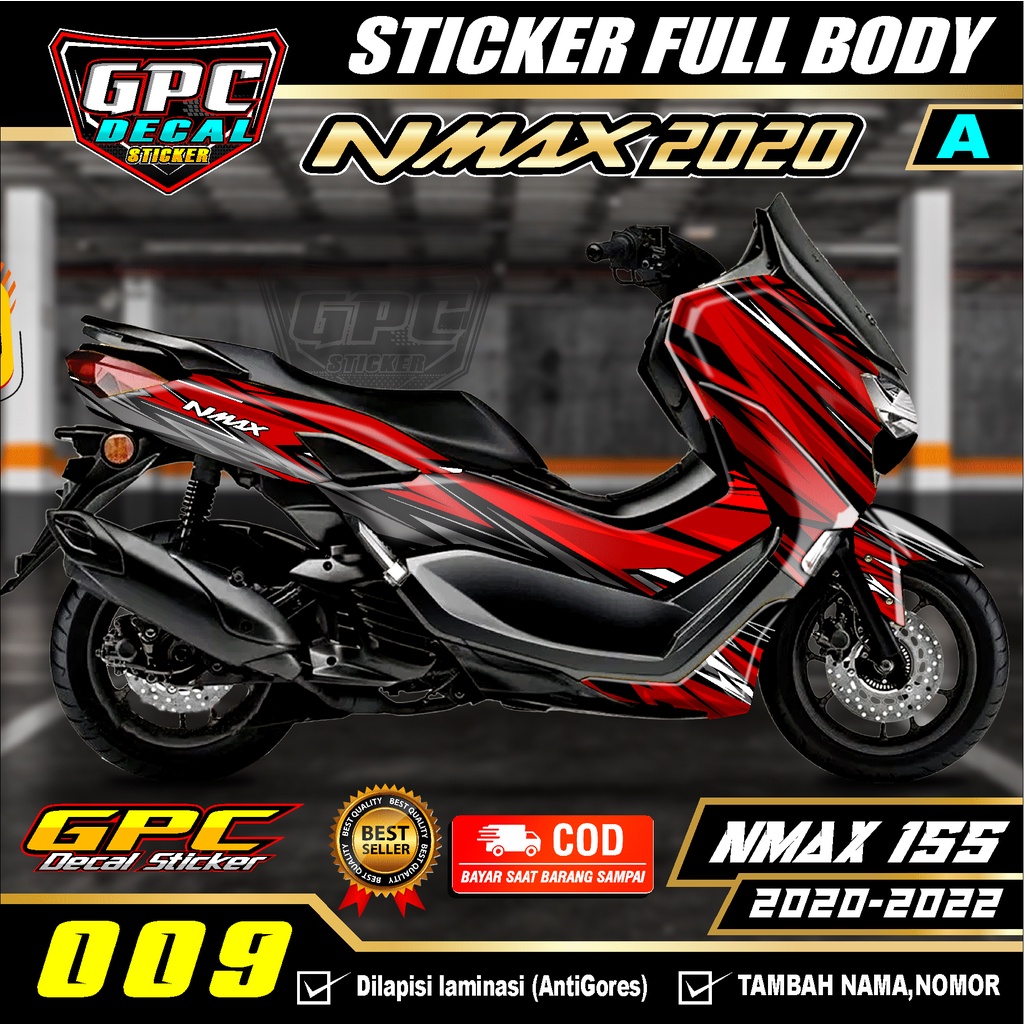 Decal Sticker Yamaha Nmax new 2020 Fullbody Thailook biru merah-009