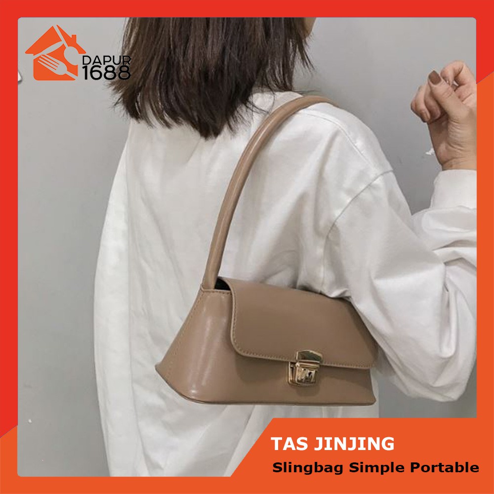 Tas Bahu Wanita Tas Jinjing Wanita Bahan Kulit Sintetis Korean FashionStyle Slingbag Simple Portable