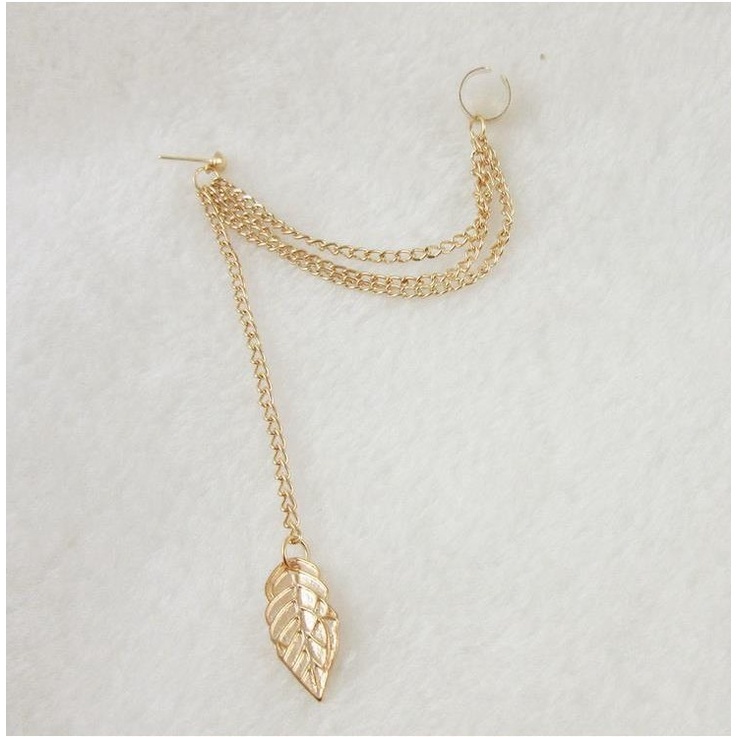 MORYMOSHI A73 Anting Tusuk Jepit Daun 1 sisi / 1 pc Fashion Wanita Korea