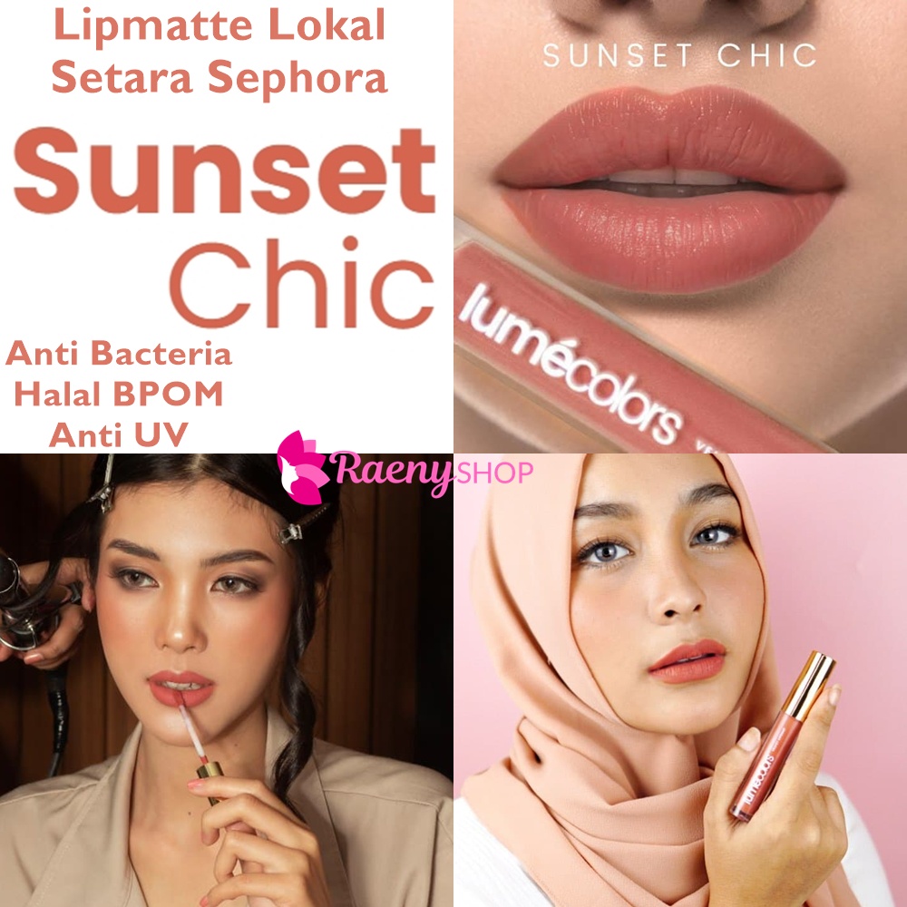 Lumecolors velvet lipcoat Sunset Chic Nude Lips ombre orange coklat Lipcream Matte Best Seller Lipst