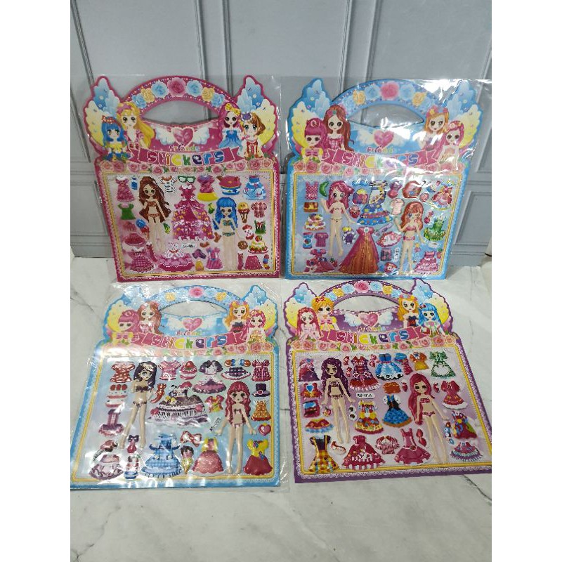 sticker gambar karakter/sticker anak/sticker girl/STIKER KOTAK KECIL