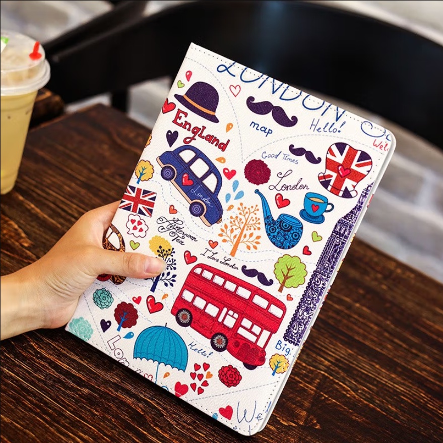 Case Pelindung Bahan Kulit Motif Kartun Anti Jatuh Untuk Ipad 9 10.2 8 7 6 5 Air2 10.5 Mini 2 4 3 4 5 1