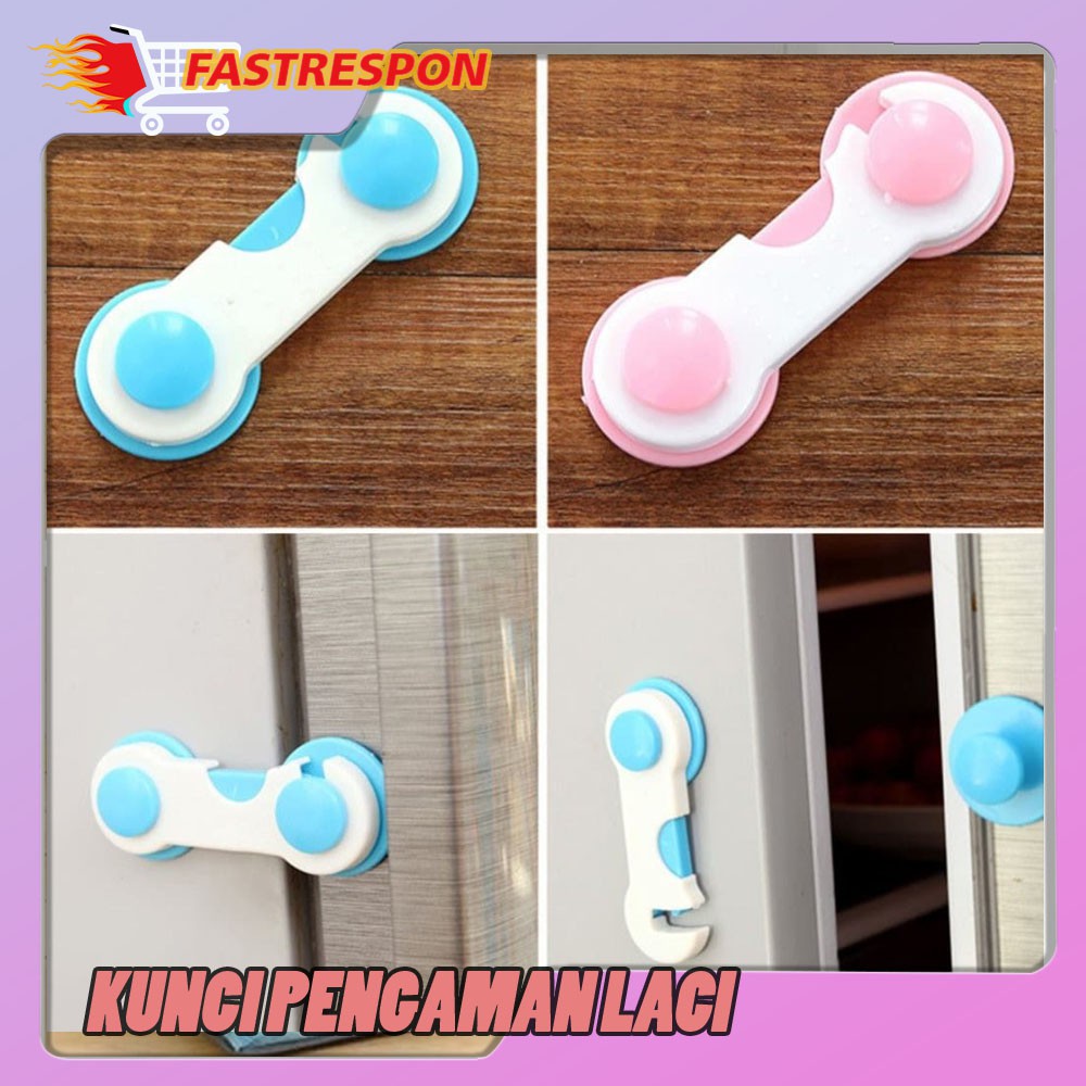 Kunci Lemari Pengaman Pintu Almari Dari Anak Kecil Kuncian Laci Plastik Kuat Murah - Random