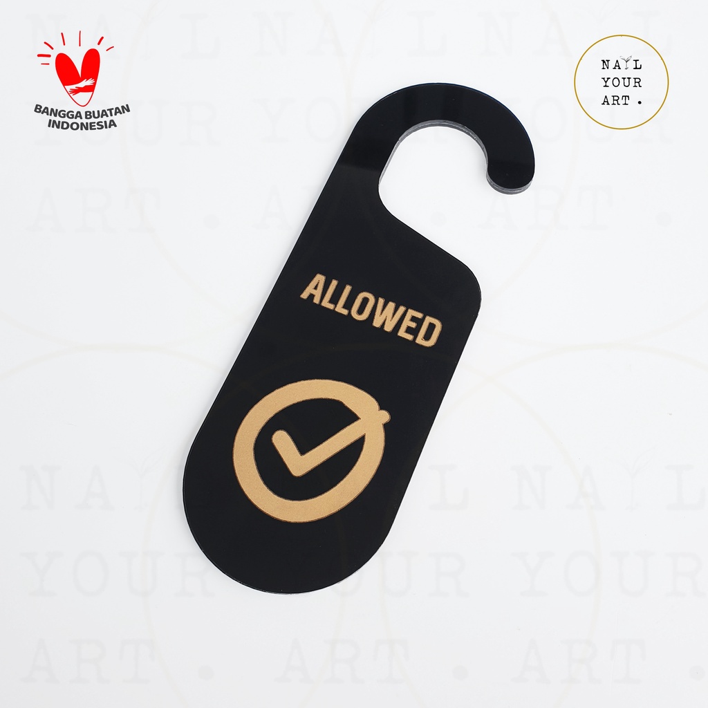 Sign Gantungan Handle Pintu - ALLOWED NOT ALLOWED - Door Handle Hanger