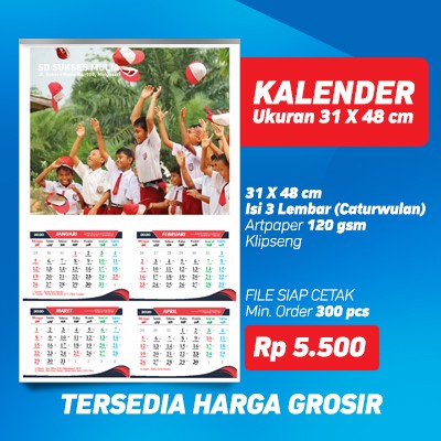

Kalender Dinding Ukuran 31 X 48 cm Isi 3 lembar