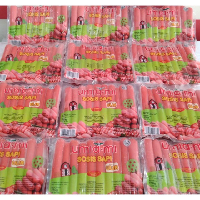Umiami sosis sapi ulir 500gr isi 20 biji/ sosis sapi 500gr / umiami sosis / sosis sapi ulir