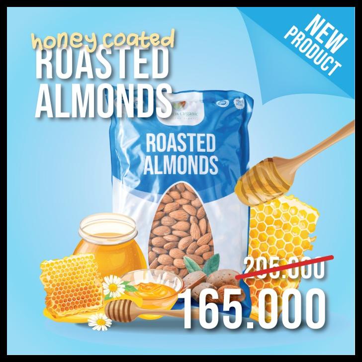 

DISKON TERBATAS !!! HONEY COATED ROASTED ALMOND FRANCIS ORGANIC ALMOND MADU - 1KG - 1000GR TERLARIS