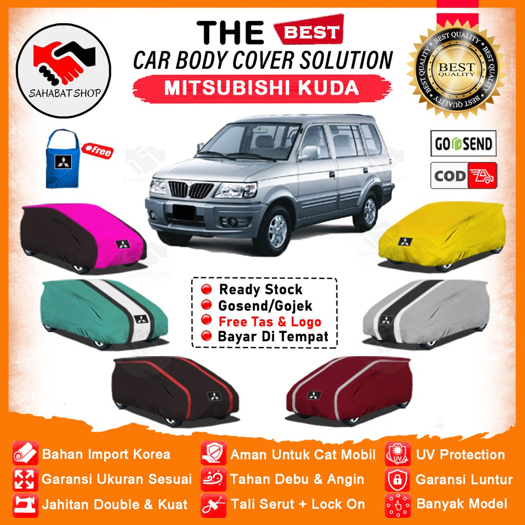 Sahabat Body Cover Mobil Kuda / Sarung Penutup Mitsubishi Kuda Grandia Outdoor / Selimut Tutup Mantel Jas Kerudung Kelambu Pelindung Mantol Kerodong Pembungkus Tutupan Bungkus Terpal Mobil Kuda Waterproof Anti Air Model Orange