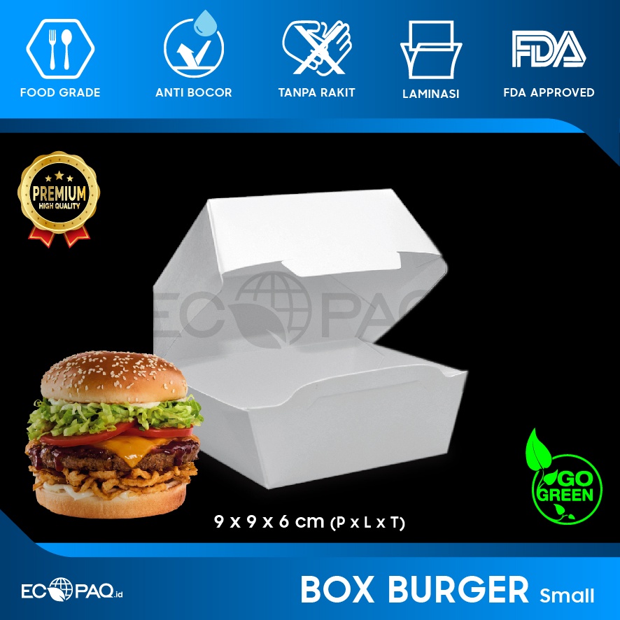 Box Burger - Kotak Burger - Dus Burger - PUTIH-S (50 pcs)