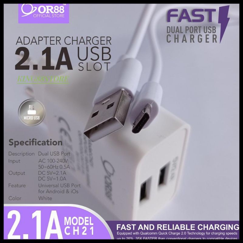 OR-CH21 CHARGER OR88 ORIGINAL FAST CHARGING MICRO