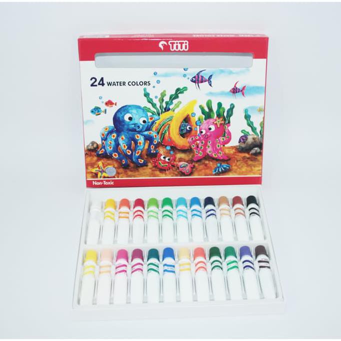 

Ready Stok! Water Colour / Cat Air Titi 6Ml Isi 24 Warna Murah