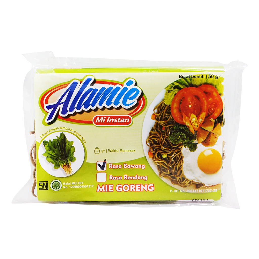 

Alamie - Mie Bayam Hijau - Goreng Bawang 50 gr