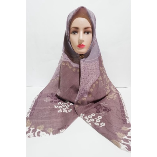 Jilbab Denay Segi Empat Motif || Asyafia Shop Hijab || Ungu
