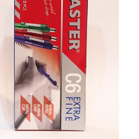 

BIG SALE!! KODE-597 Faster Ballpoint /Pulpen C6 ,0.7 mm isi 12 pcs - black & blue