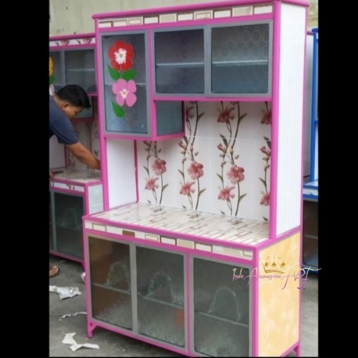 Lemari Piring Meja Kompor Bahan Alumunium Anti