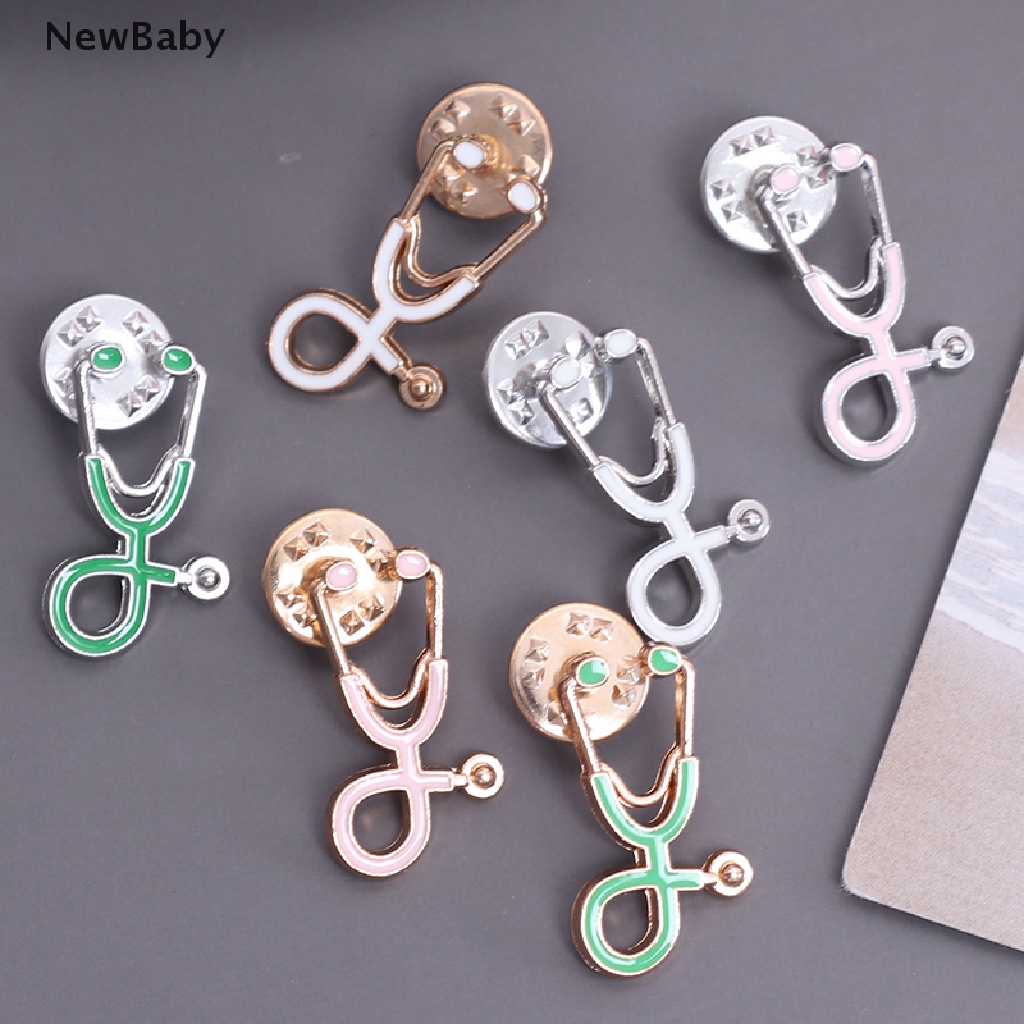 Newbaby 1pc Bros / Pin Bentuk Stetoskop Untuk Aksesoris Kerah / Hadiah