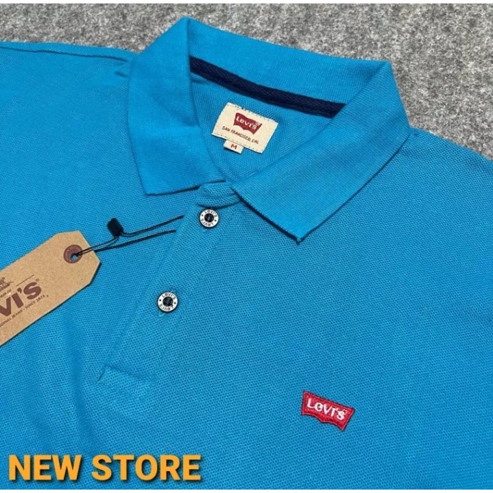 Kaos Kerah Biru Muda / Kaos Polo Pria