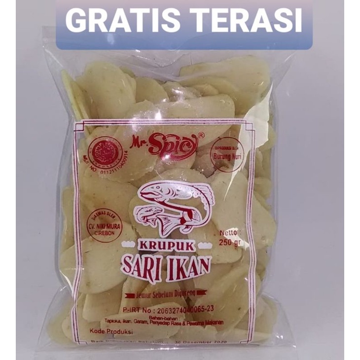 

KERUPUK IKAN 250 GRAM OLEH OLEH CIREBON GRATIS TERASI KHAS CIREBON