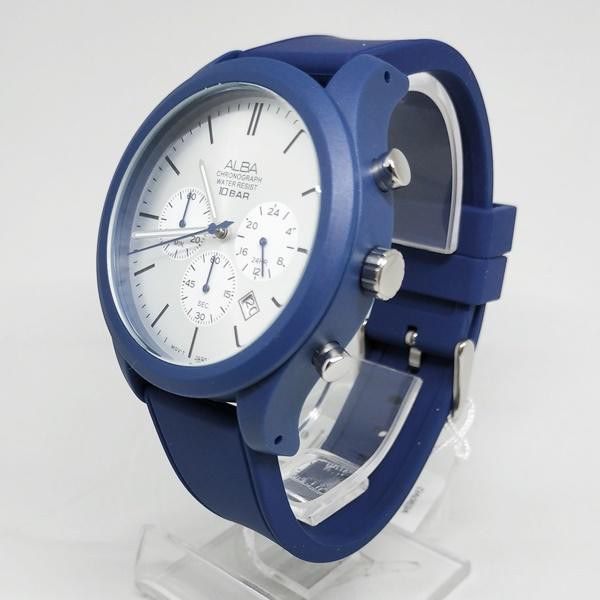 Jam Tangan Alba Pria AT3G29 Biru Silver  Original Garansi Resmi