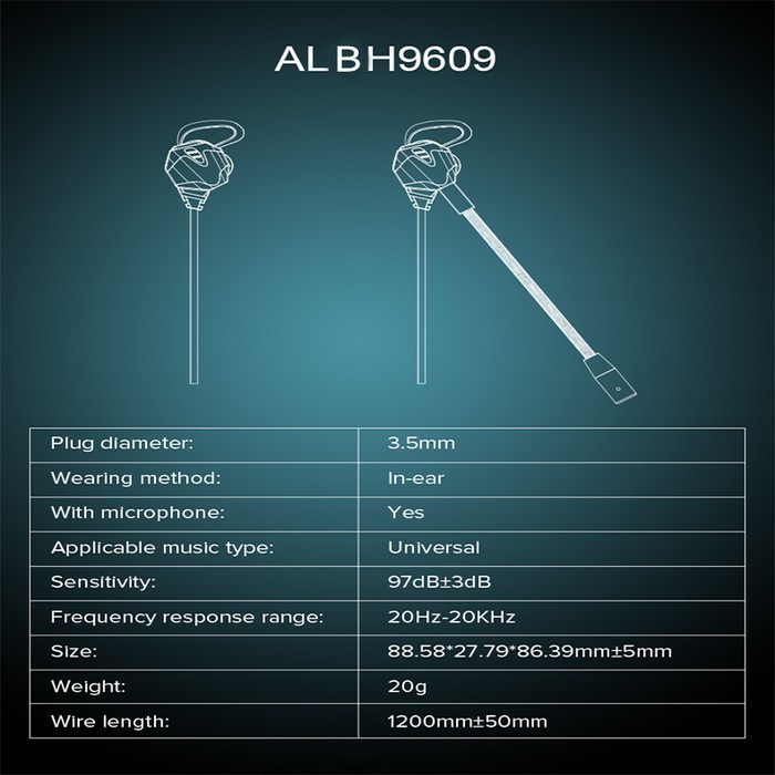 Earphone Gaming ALTEC LANSING ALBH9609 Wired Noise Cancelling-ALBH9609