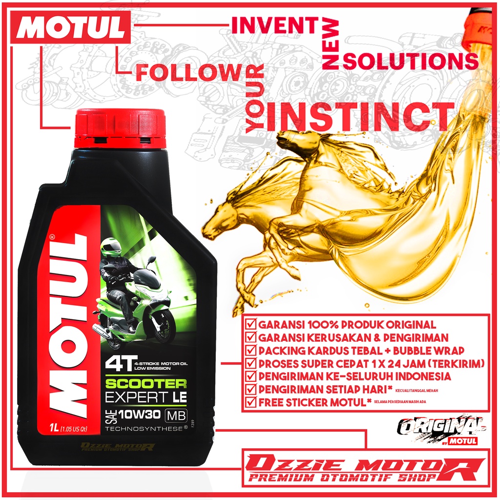 MOTUL SCOOTER EXPERT LE 1L 10W30 OLI MOTOR IMPORT ORIGINAL