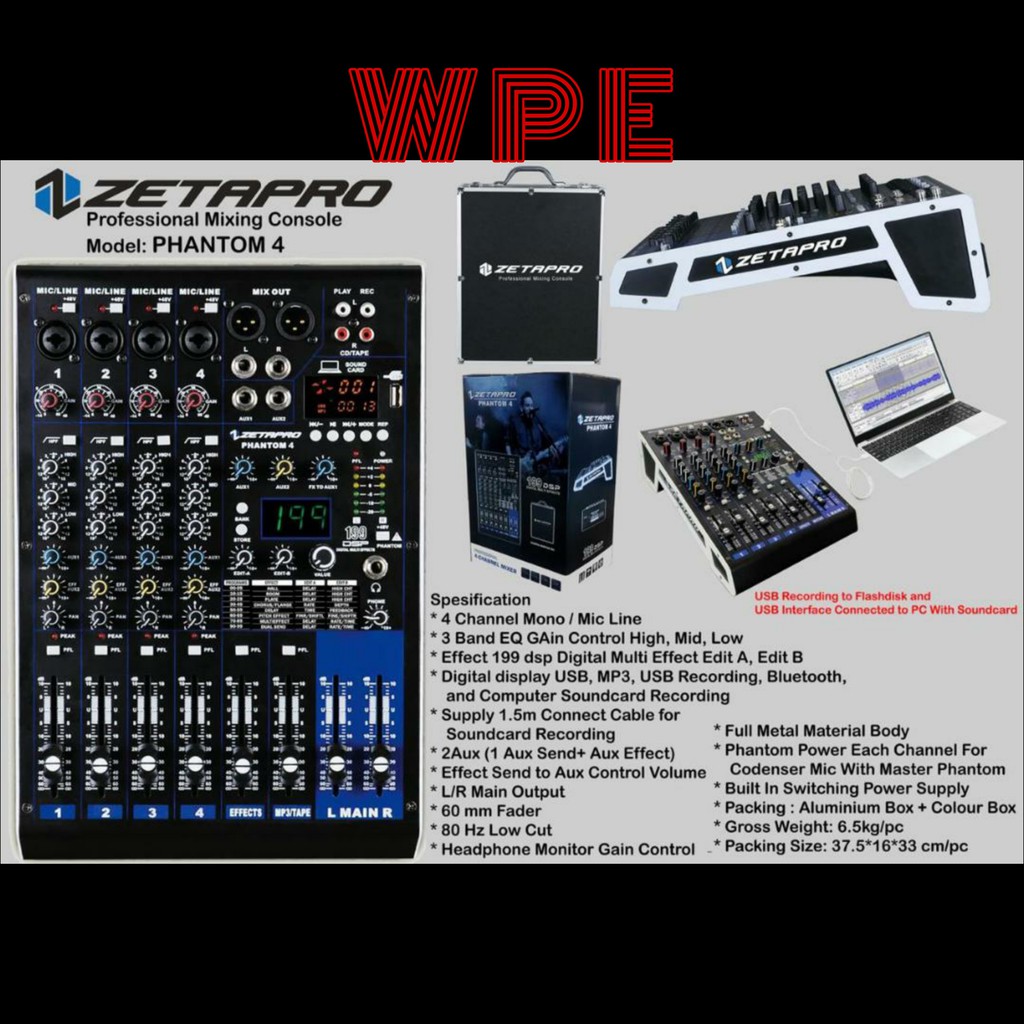 mixer audio zetapro phantom 4/phantom4 4channel