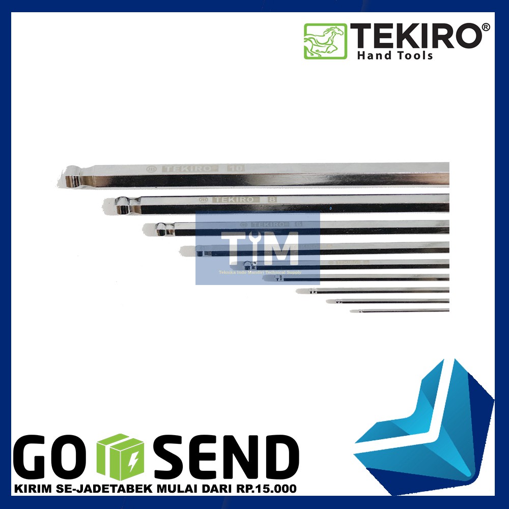 TEKIRO Kunci L Set Ballpoint Panjang 9 PCS ( 1.5 - 10 MM )