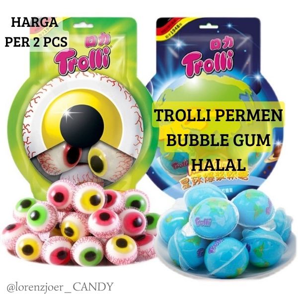 [Ecer 2PCS ] Bumi Bubble Gum Halal / Planet Bubble Gum / Permen Karet Viral / Bubble Gum Viral Mata 