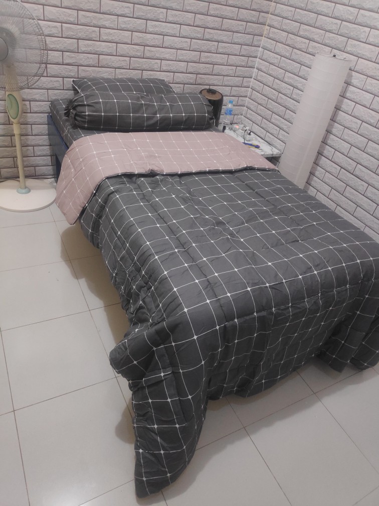 Bedcover Set Daun Tropical Katun Lokal Katun Catra Ukuran Single 90x200,100x200,120x200 Custom