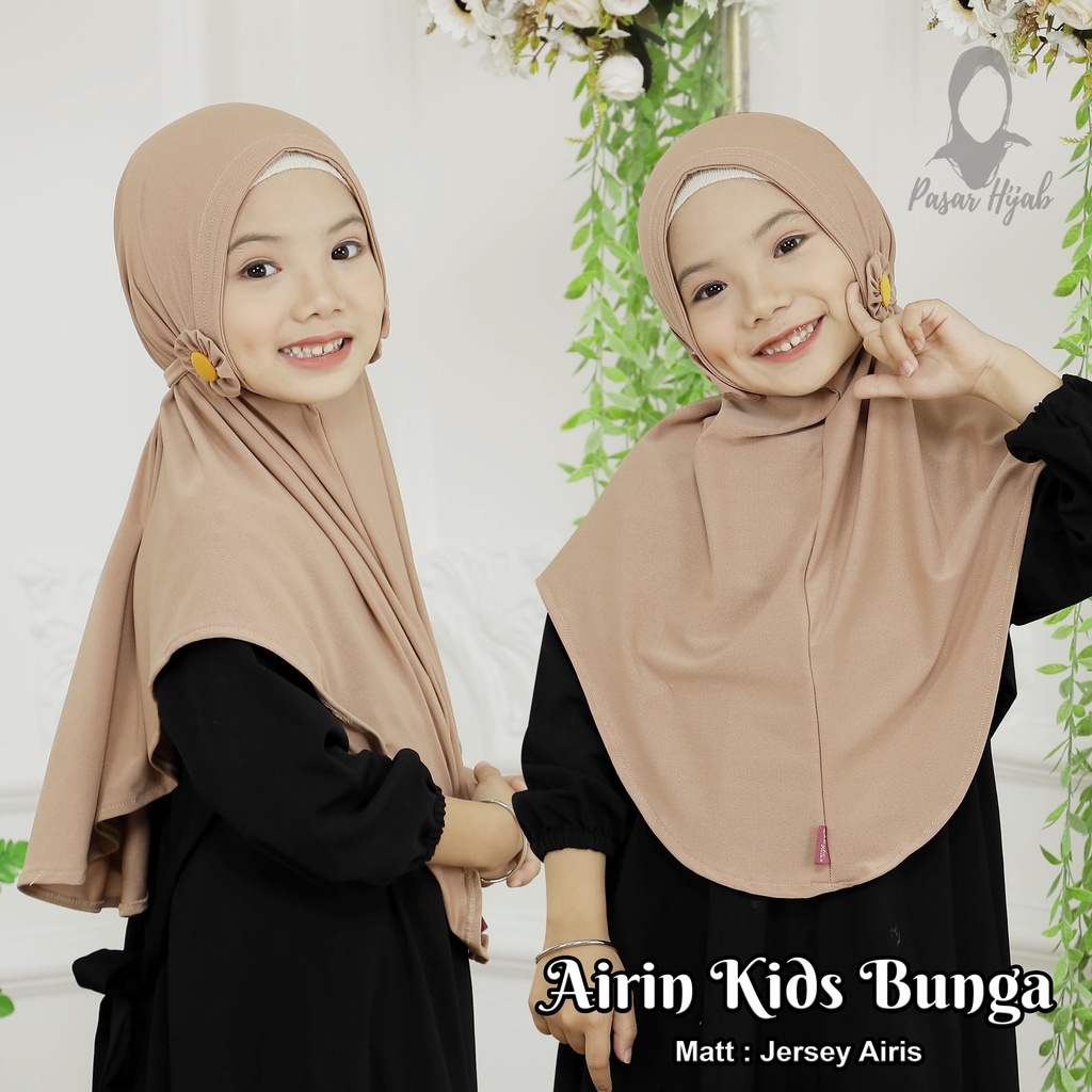 Kerudung Instan Anak Airin Kids Bunga Hijab Instan Tali Jersey Airis Jilbab Instan Anak Pasar Hijab