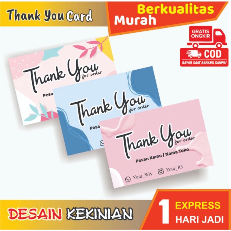 

Thank You Card Kartu Ucapan Elegan Vintage Termurah Berkualitas 100 PCS