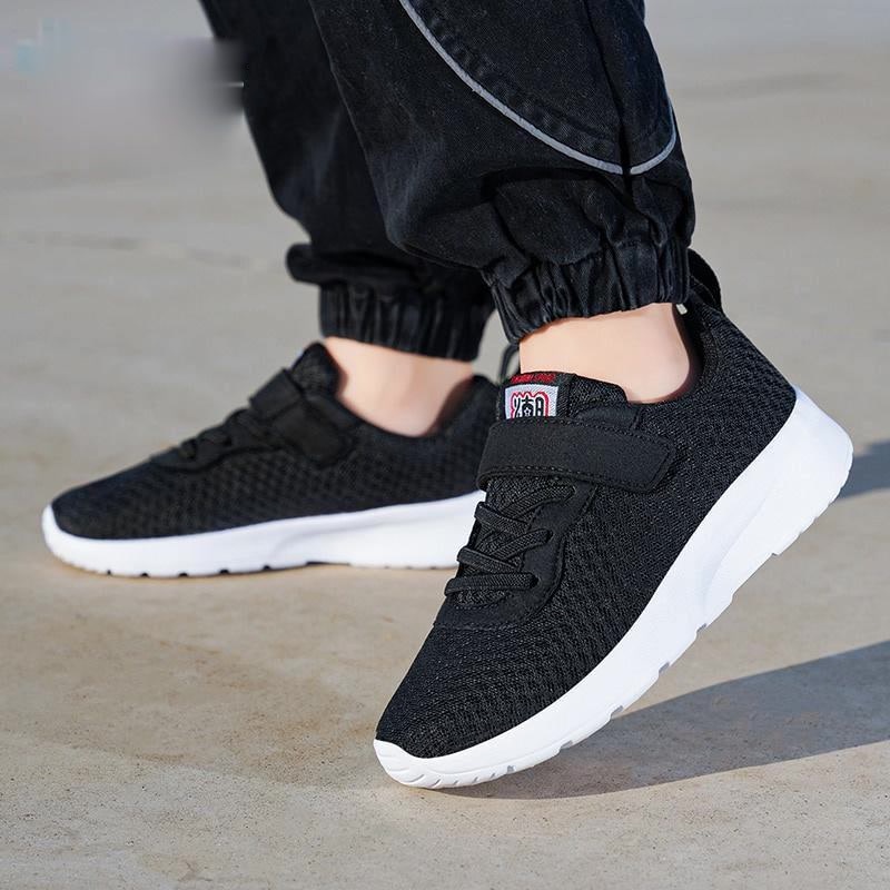 Sepatu Sekolah Anak Sneakers Jalan Kasual Anak Sneakers Lari Anak Laki-laki Ringan Sepatu Anak Perempuan Hitam