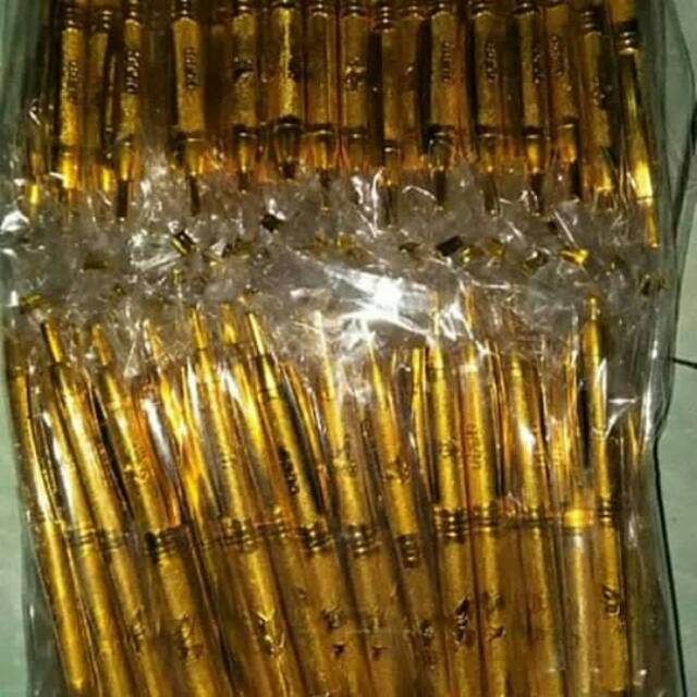 

souvenir pulpen gold kemas palastik