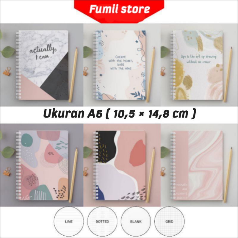 

NOTEBOOK A6 /PAKET 50PCS / NOTE BOOK JOURNAL / NOTEBOOK AESTHETIC / NOTEBOOK A6 GRID, LINE, BLANK, DOTTED "NEW DESIGN" / NOTEBOOK MURAH