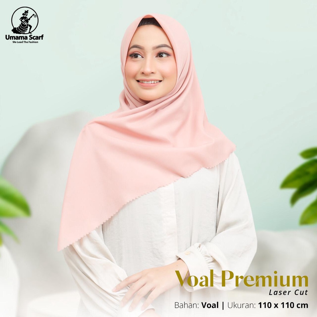 jilbab segi empat POLOS umama BASIC VOAL premium laser cut
