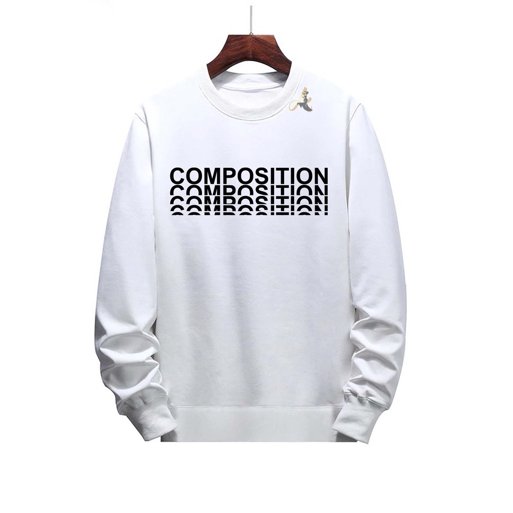 Sweater crewneck COMPOSITION sweater Pria dan wanita  distro polos