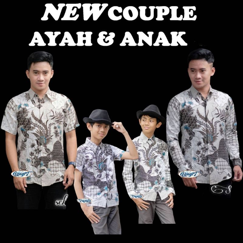 KEMEJA BATIK ANAK BAPAK LENGAN PANJANG Batik Couple Ayah Dan Anak Laki Laki Modern