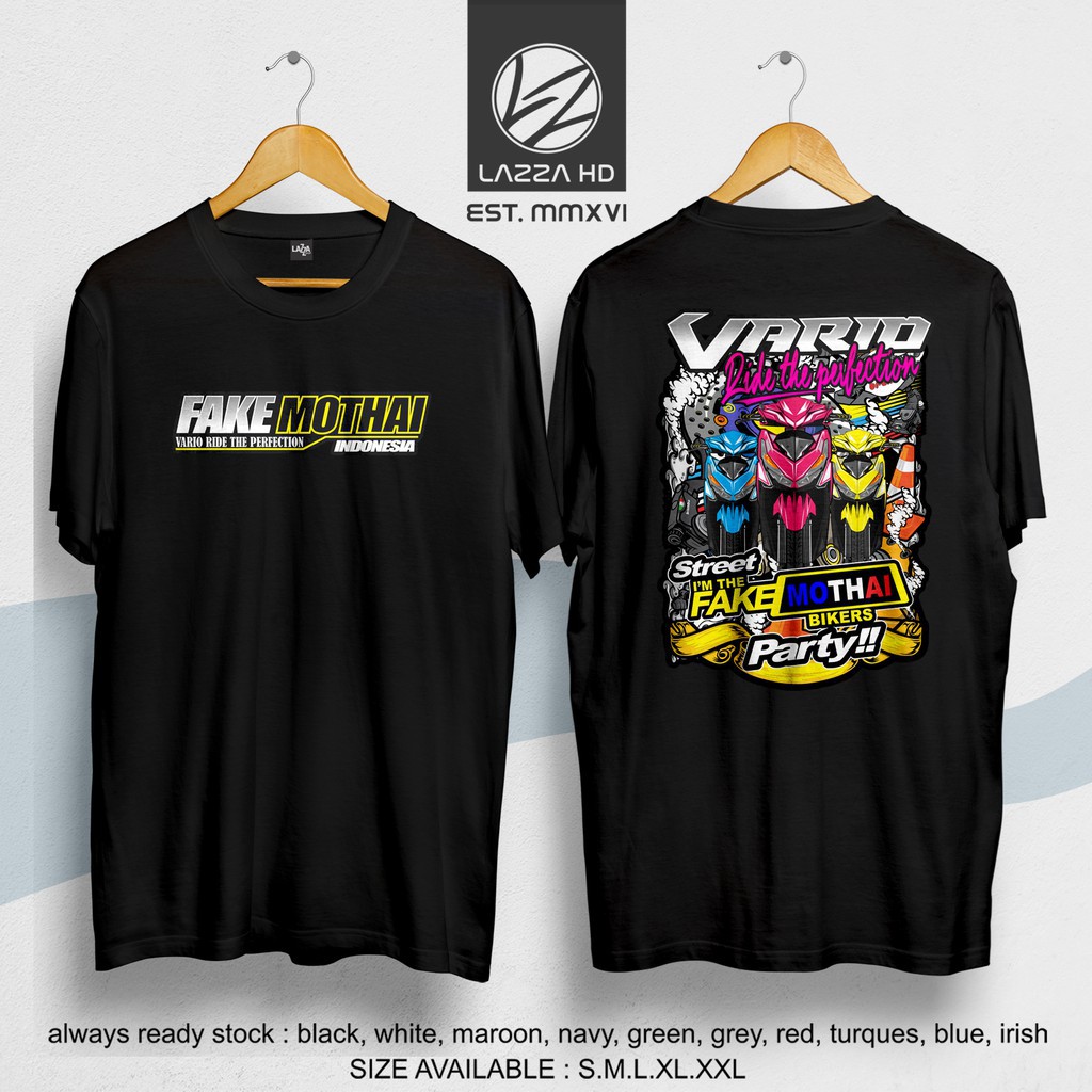 ( PROMO )     Kaos / Baju / Tshirt Distro FAKE MOTHAI INDONESIA THAILOOK THAILAND HONDA VARIO Kerenk