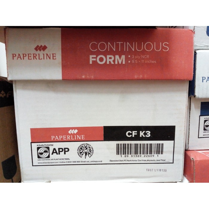 

Continuous form 9,5"x11" 3 ply NCR Putih semua