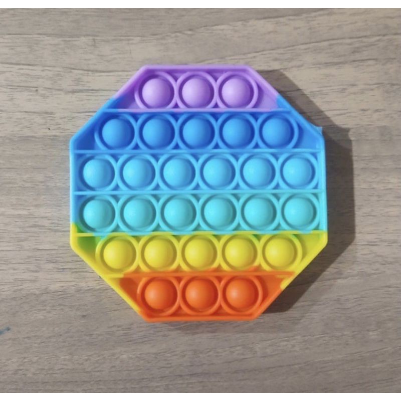 pop it murah banget mainan edukasi bulat unicorn rainbow indonesia tik tok cod among us-Octagon rainbow