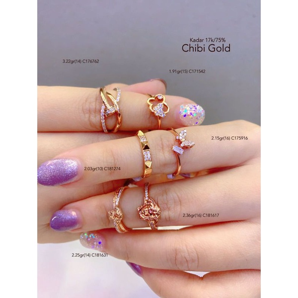 Cincin emas ITALY C176762 #chibi