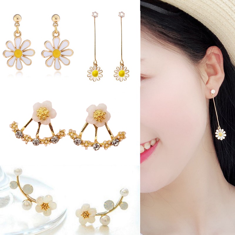 Anting Wanita Daisy Sun Flower Bunga Daisy dan Gaya Simple Korea