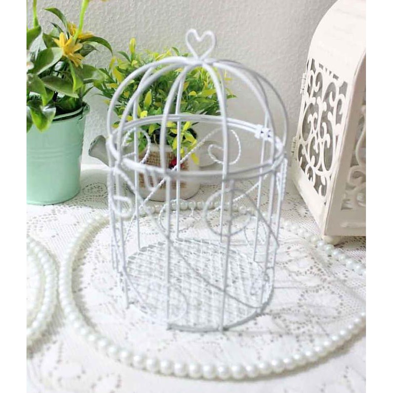 Decoration Sangkar Burung Putih Birdcage Bird Cage Putih Shabby