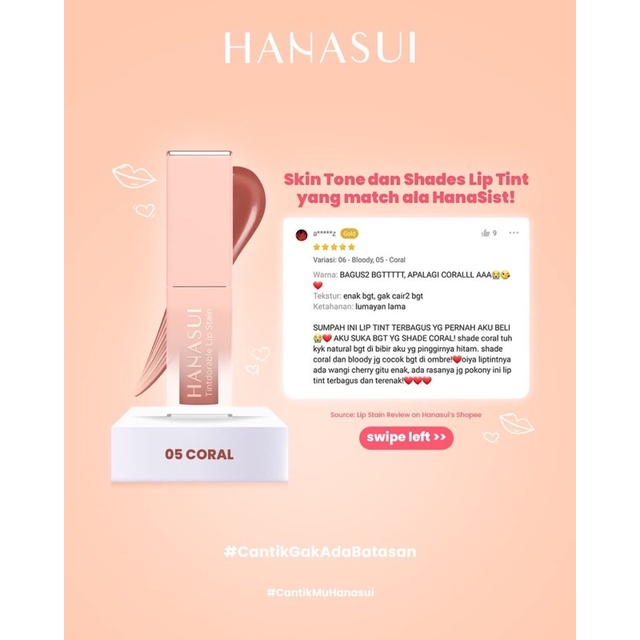 HANASUI Tintdorable Lip Stain LIPTINT - Lip Tint Ringan, Lip Tint Murah