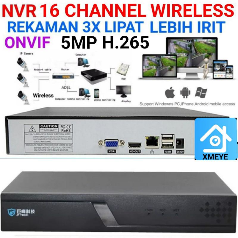 New 2022 NVR XMEYE 16 Channel 5MP 4K ONVIF H.265 H.264 Wireless DVR ICSEE 8ch 16ch hikvision killer