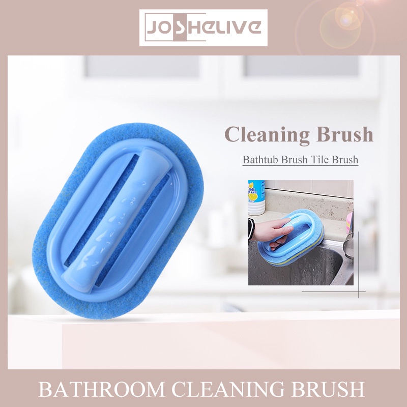 Blue PP Plastic Handheld Sponge Kitchen Cleaning Bathtub Ceramic Tile Glass WC Brush Sponge Durable Wall Cleaner tools OW