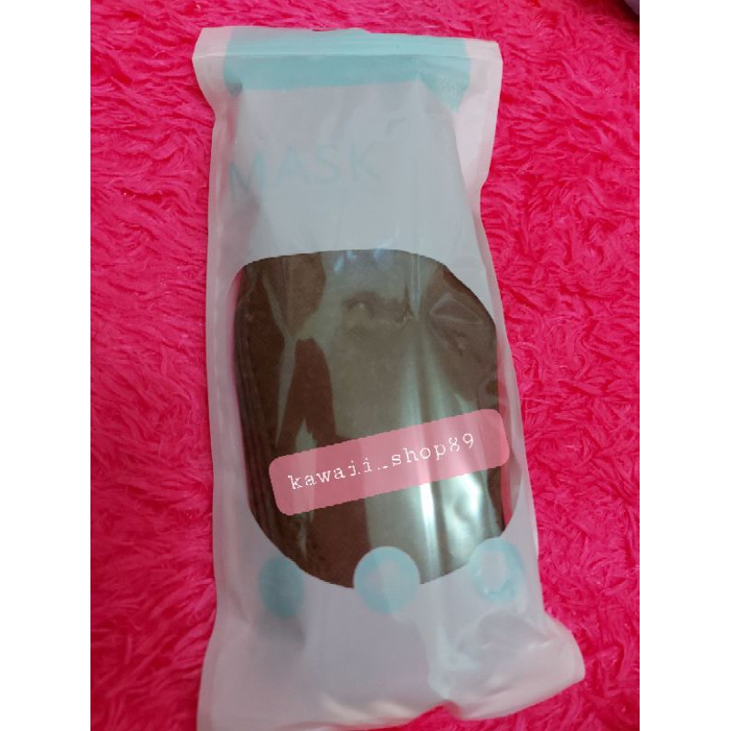 Masker KF94 dewasa - Coklat tua (tali putih)